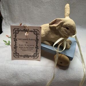 Vintage 1989 Adrianne's Rabbit Figurine on Wheels